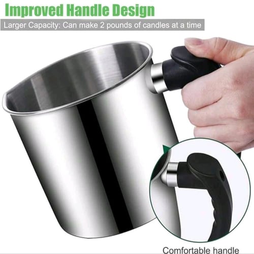 وعاء مخصص لتذويب الشموع يد مقاومة للحرارة سعة 1.3L