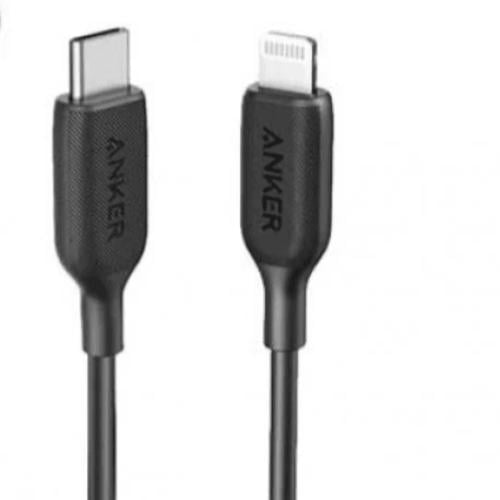 سلك شاحن ايفون من انكر تايب سي انكر اسود بطول 1,8