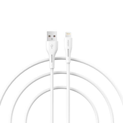 سلك شاحن ايفون وبو يو اس بي أبيض بطول 1.2