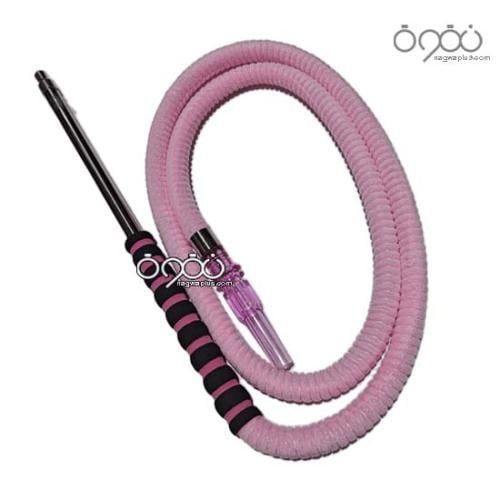 لي شيشة قماش وردي بمقبض فضي