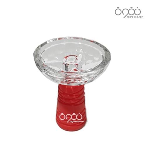 راس شيشة زجاج كرستالي بمقبض سيلكون قابل للتنضيف اح...
