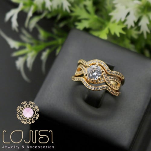 خاتم توينز زركون مطلي