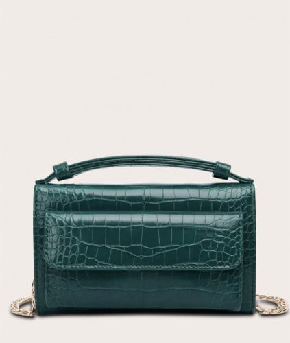 شنطة جلد تمساح/ أخضر