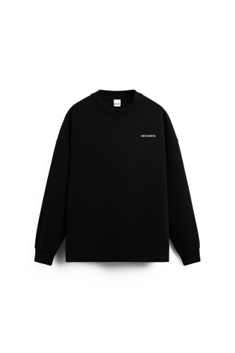 OVERSIZED BLACK ROUND NECK SWEATSHIRT