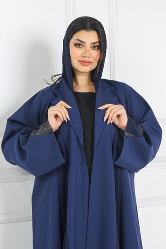 عباية قلاب نصف كلوش منسوجة من قماش الكريب الفاخر م...