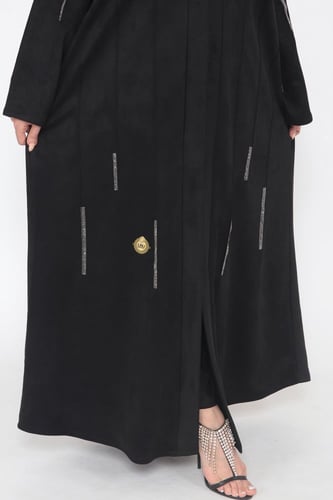 عباية شتوية منسوجة من قماش الشامواه الناعم مع طرحت...