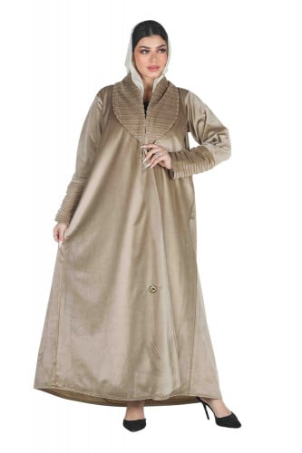 عباية شتوية قلاب منسوجة من قماش المخمل الناعم مع ط...