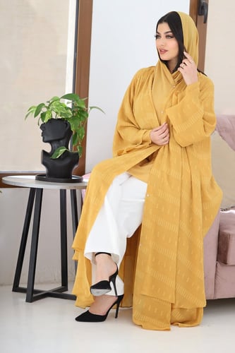 عباية ملونة كلوش طبقتين منسوجة من القماش المشجر ال...