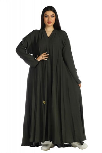 عباية كلوش منسوجة من قماش الكريب السعودي مع طرحتها