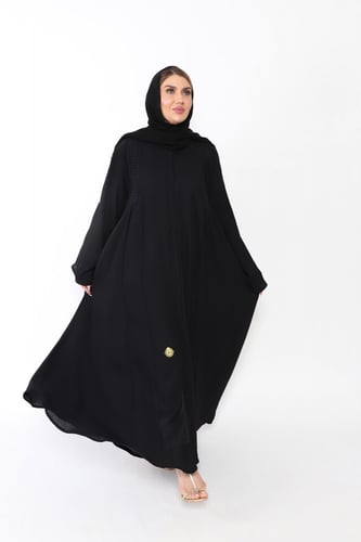 عبايه كلوش منسوجه من قماش راما الأصلي مع طرحتها