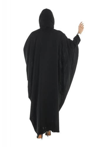 عباية بشت منسوجة من قماش لمسة حرير مع طرحتها