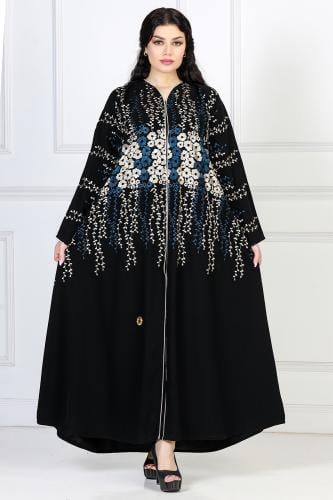 عباية نصف كلوش منسوجة من قماش الكريب الفاخر مع طرح...