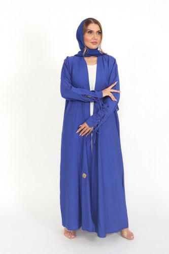 عباية منسوجة من قماش الكريب السعودي مع طرحتها