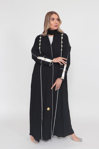 عباية منسوجة من قماش الكريب السعودي الاصلي مع طرحت...