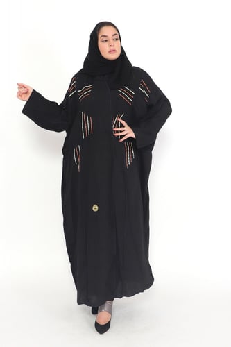 عباية فراشه منسوجة من الكريب السعودي مع طرحتها