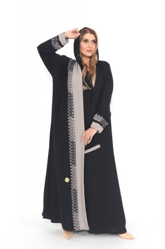 عباية منسوجة من القماش الملكي الفاخر مع طرحتها