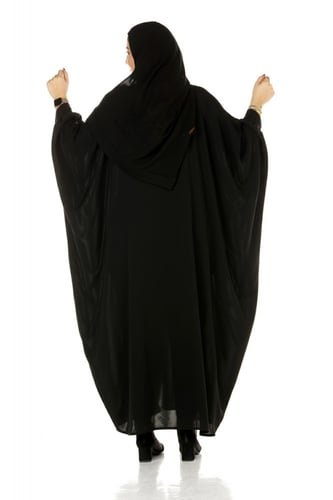 عباية بشت منسوجة من قماش لمسة حرير مع طرحتها