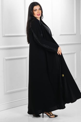 عباية نصف كلوش منسوجة من قماش الكريب الاندونيسي مع...