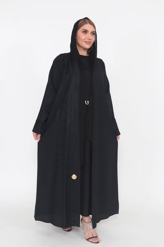 عباية منسوجة من قماش الكريب السعودي الاصلي مع طرحت...