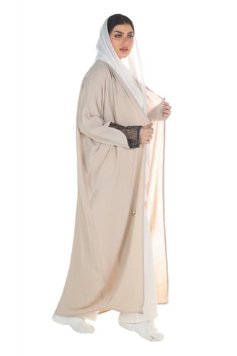 عباية فراشة ملونة منسوجة من قماش الكريب الطايح مع...