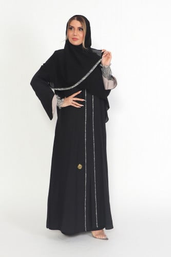 عباية منسوجة من الصالونا الكوري الأصلي مع طرحتها