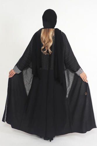 عباية منسوجة من الصالونا الكوري الأصلي مع طرحتها