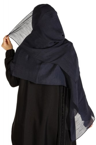 طرحة كحلي قماش لينين ساده