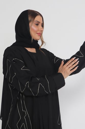 عباية منسوجة من قماش الصالونا الكوري الأصلي مع طرح...