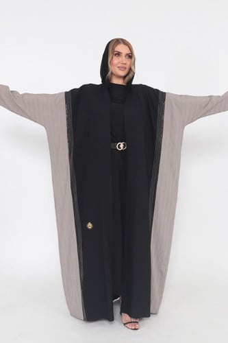 عبايه فراشة منسوجة من قماش الكريب السعودي الاصلي م...