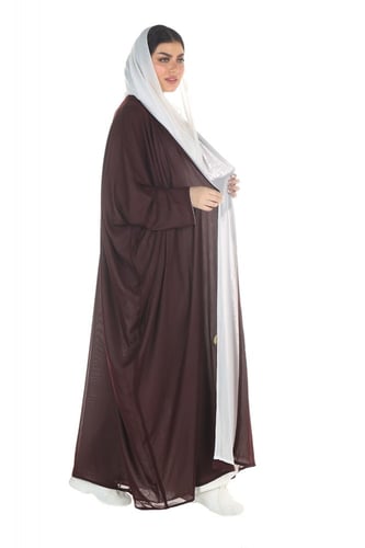 عباية فراشة ملونة دبل فيس منسوجة من قماش شيفون ناع...