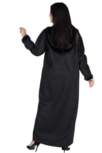 عباية قبعه شتوية من الشامواه الناعم