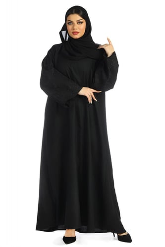 عباية منسوجة من قماش الكريب الفاخر مع طرحتها