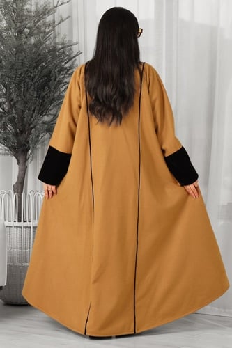 عباية نص كلوش قلاب شتوية ملونة منسوجة من قماش الجو...