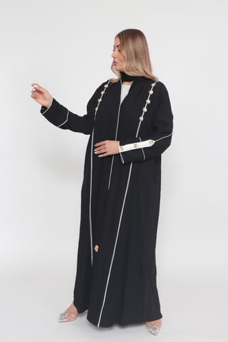 عباية منسوجة من قماش الكريب السعودي الاصلي مع طرحت...