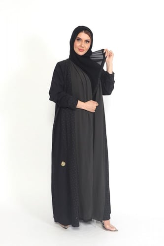 عباية منسوجة من القماش الملكي الفاخر مع طرحتها