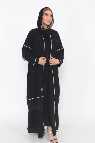 عباية منسوجة من القماش الملكي الفاخر مع طرحتها