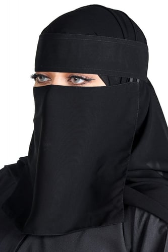 نقاب طويل-2 مغاط بلاصق وبدون مقوى