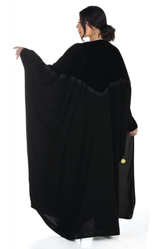 عباية بشت شتوية منسوجة من قماش المخمل والملكي مع ط...