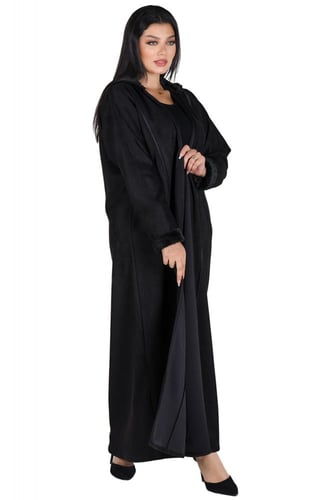 عباية قبعه شتوية من الشامواه الناعم