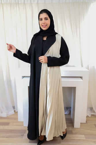 عباية ملونه قلاب نص كلوش قماش كريب فاخر بكسرات مع...