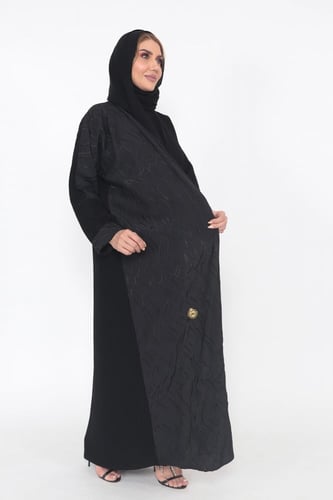 عباية منسوجة من قماش الكريب المقلم الفاخر مع طرحته...