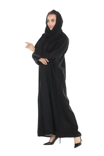 عباية كوت منسوجة من قماش الكريب الفاخر مع طرحتها