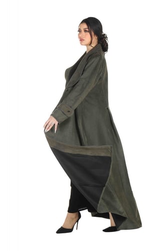 عباية شتوية منسوجة من قماش الشامواه الناعم مع طرحت...