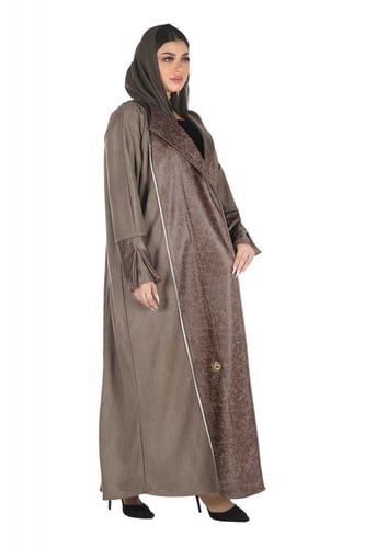 عباية شتوية قلاب بقماش شمواه الناعم مع طرحتها