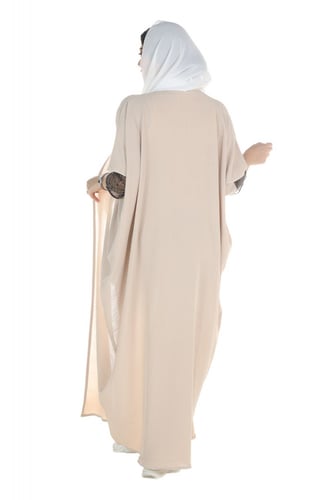 عباية فراشة ملونة منسوجة من قماش الكريب الطايح مع...