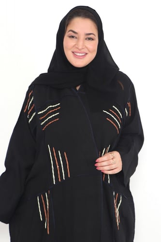 عباية فراشه منسوجة من الكريب السعودي مع طرحتها