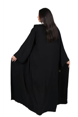 عباية دبل فيس من الحرير المغسول مع طرحتها