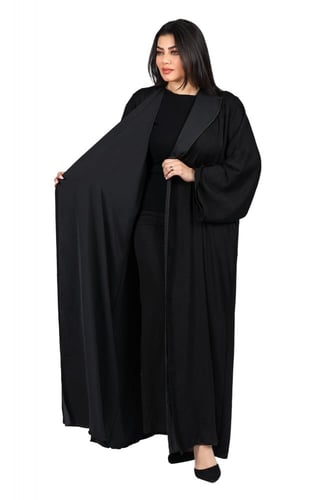 عباية دبل فيس من الحرير المغسول مع طرحتها