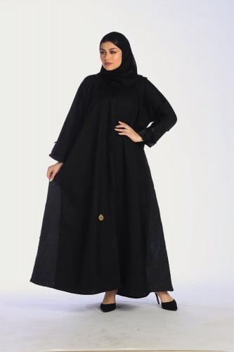 عباية نصف كلوش منسوجة من قماش الكريب الفاخر مع طرح...