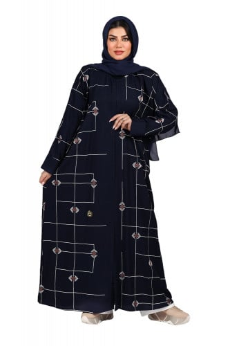 عباية ملونة منسوجة من قماش الكريب السعودي مع طرحته...